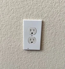 Wall Plate Outlet Cover Built-In LED Night Light  Rounded - 5 pack