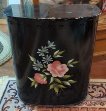 VINTAGE Deteco Metal LAUNDRY HAMPER BASKET RETRO MCM HOLLYWOOD 50'S 