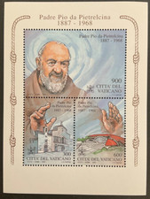 Vaticano 1999 padre Pio da Pietralcina serie completa mnh in foglietto