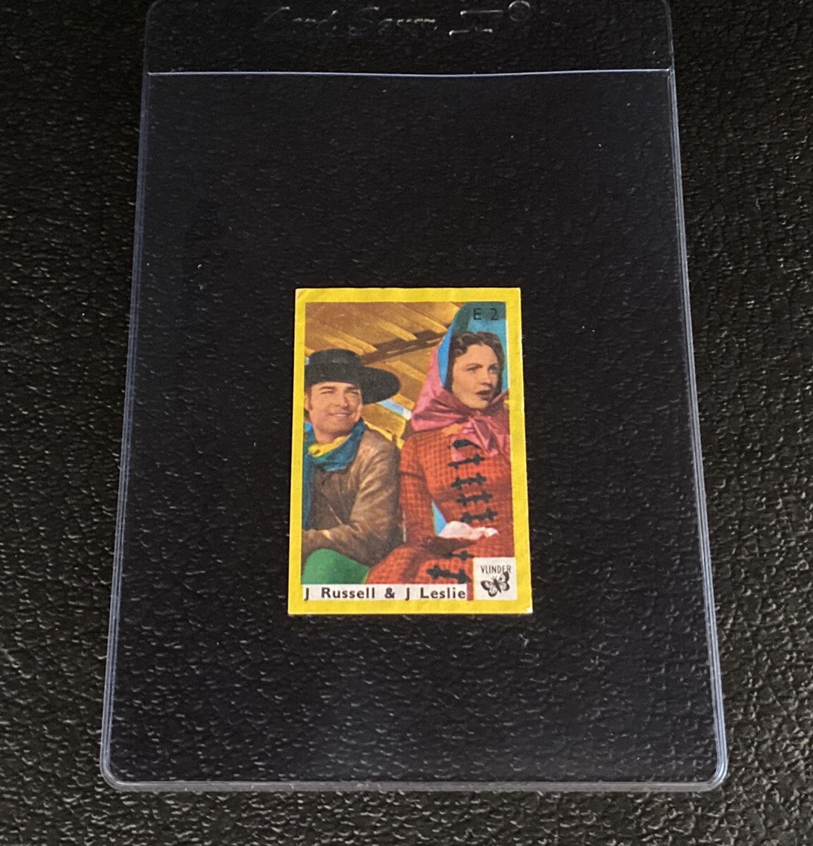 John Russell Joan Leslie Card 1971 Vlinder E 2 Match Cover Jubilee Trail 1970s