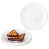6X Kuchenteller Arkona Opalglas 19Cm Weiß FrüHstüCks-Teller Klein Dessert Salat