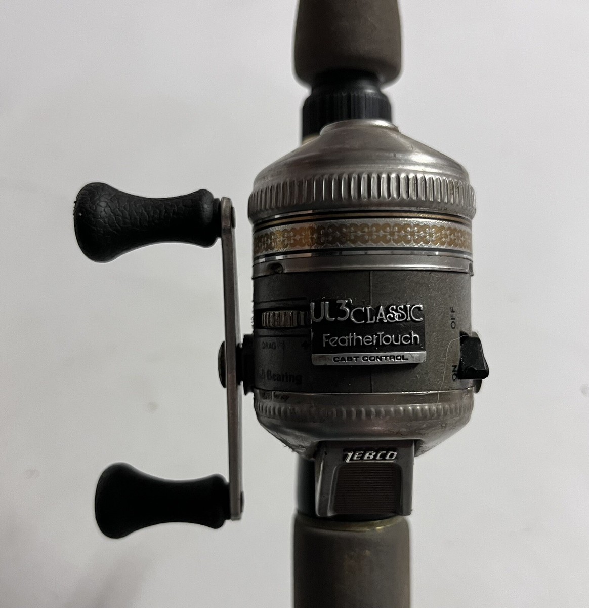 Vintage Zebco UL3 Classic FeatherTouch Reel and Travel