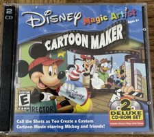 Disney Magic Artist Cartoon Maker PC CD Rom-2 Disc Set-Rare Vintage-SHIP 24 HOUR