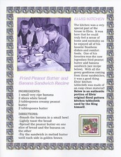 Elvis Presley Personal Owned Used Tablecloth Swatch w/ Recipe!