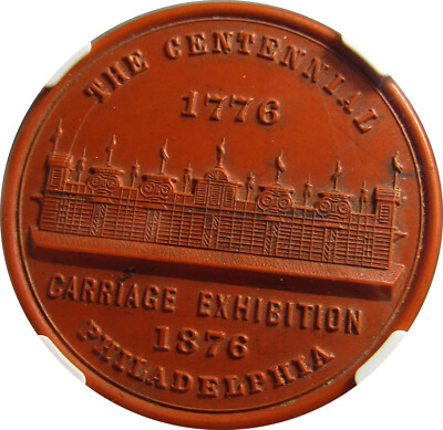 1876 CENTENNIAL EXPOSITION NGC MS64 Valentine Varnishes Co S-610-V12 Black & Red