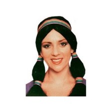 Native American Unisex Wig Black Braided Synthetic Hair Character Costume Wig