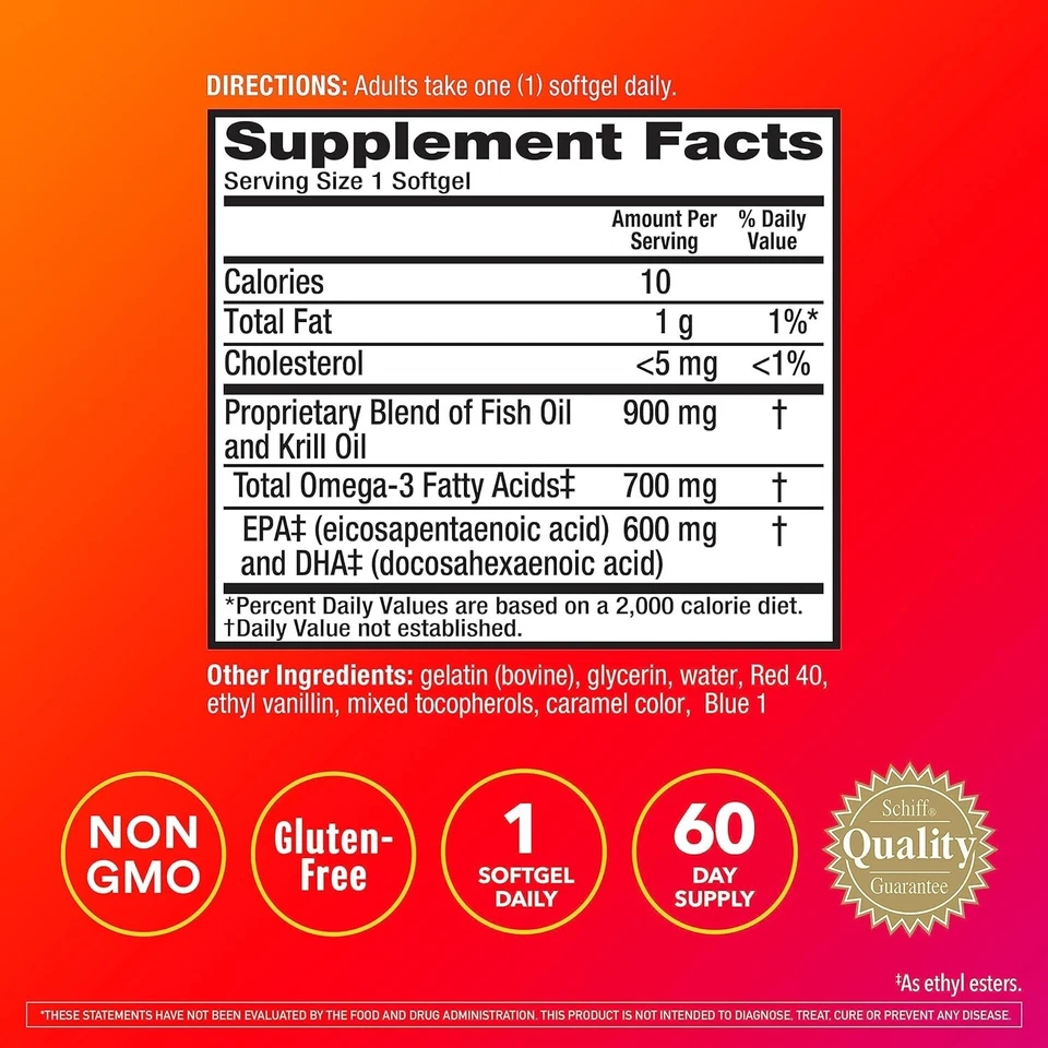 MegaRed Fish Oil + Krill Oil 900mg Omega 3 Supplement with EPA & DHA, Supports H - Image 3 of 4