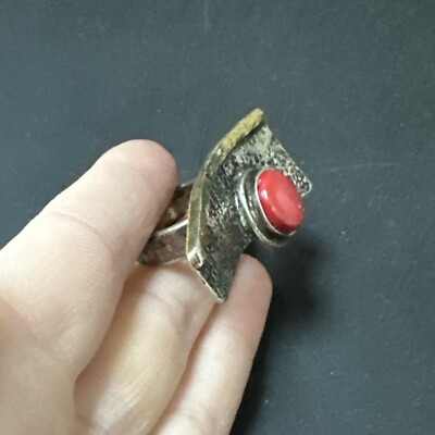 Bague Argent Massif 925 Jonc Alliance Marguerite – Taille 58 – Vintage