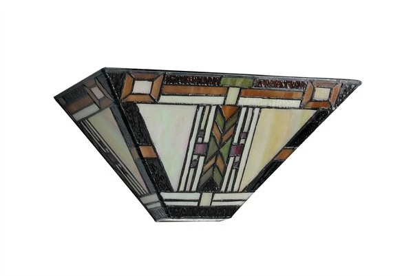 Tiffany Style Stained Glass Wall Sconce Light Fixture Mission Design - Image 2 of 2