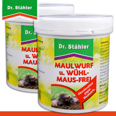 Dr. Stähler 2 x 125 g Maulwurf- und Wühlmausfrei (200 Kugeln)