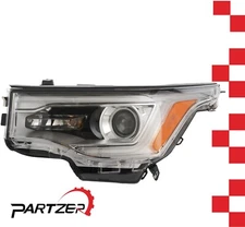 Halogen Headlight Driver Side LH Chrome w/ LED DRL Fit For 2017–2019 GMC Acadia