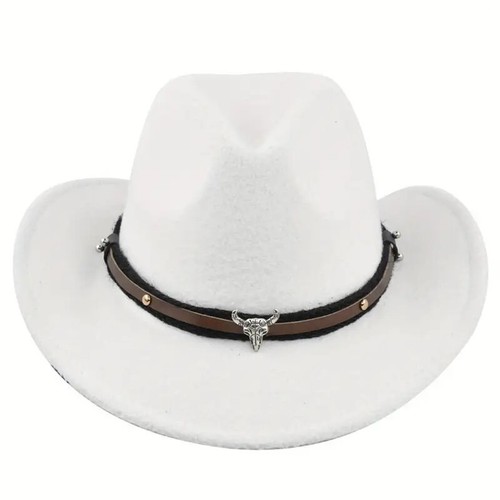 Western Cowboy Hat – Cowboy Cowgirl Rodeo Style with Bull Skull Accent | Unisex - Picture 30 of 32