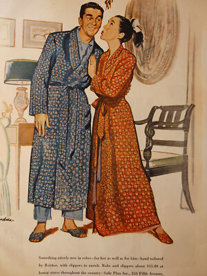 1947 Original Esquire Art Ads Rabhor Robes Bernard D'Andrea McGregor Mens Gifts