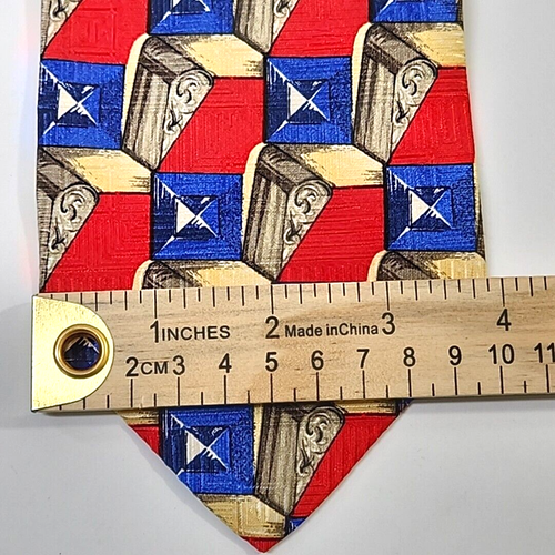 Robert Talbott Best Of Class Mens Silk Tie Red Geometric Hand Sewn Jacquard USA - Picture 11 of 11