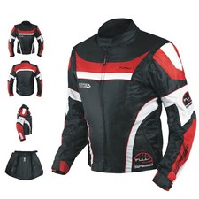Mens Waterproof Textile Winter Motorcycle Motorbike Cordura Fabric Jacket Red XL