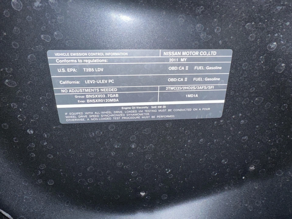 11 12 13 INFINITI M37 Engine Assembly/motor - Image 2 of 2