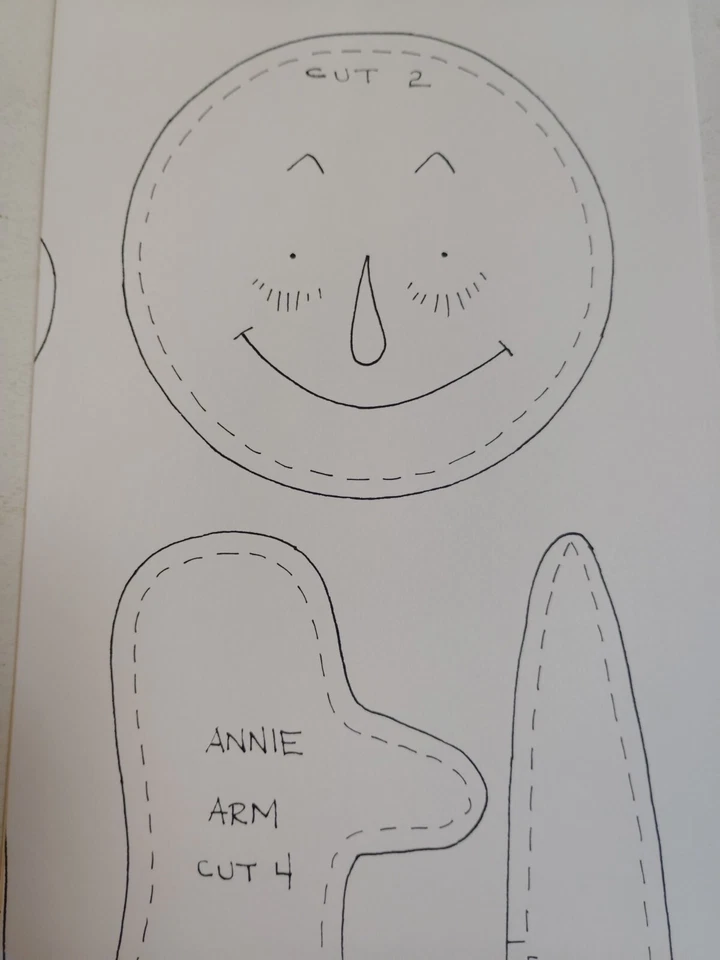 Annie Rag Fabric Doll 19" Soft Craft Sewing Pattern Indygo Junction IJ351 UC - Image 4 of 4