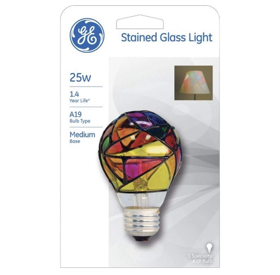 GE General Electric Stained Glass Party Light Bulb Lightbulb New