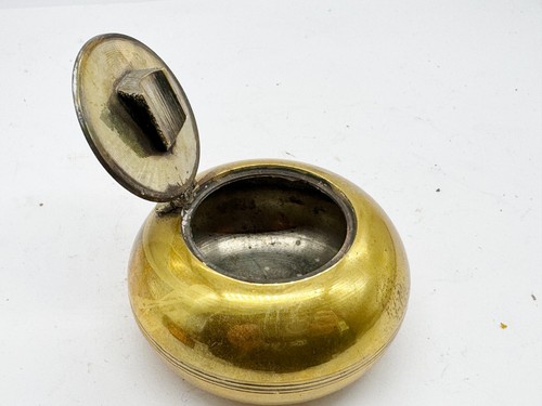 VINTAGE BRASS LIDDED ASHTRAY KING GEORGE VI COIN – COLLECTIBLE KEEPSAKE TIN - Picture 4 of 10
