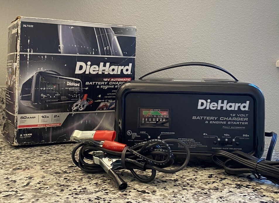 DieHard Battery Charger & Engine Starter 28.71222 12v Volt Automatic 50