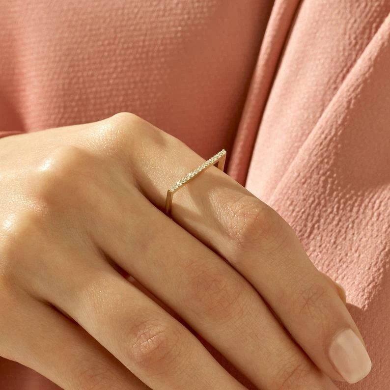 14k gold bar ring deals