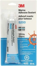 3M 5203 Marine Adhesive Sealant 5200 White for Boats & RVs, 3 oz Tube