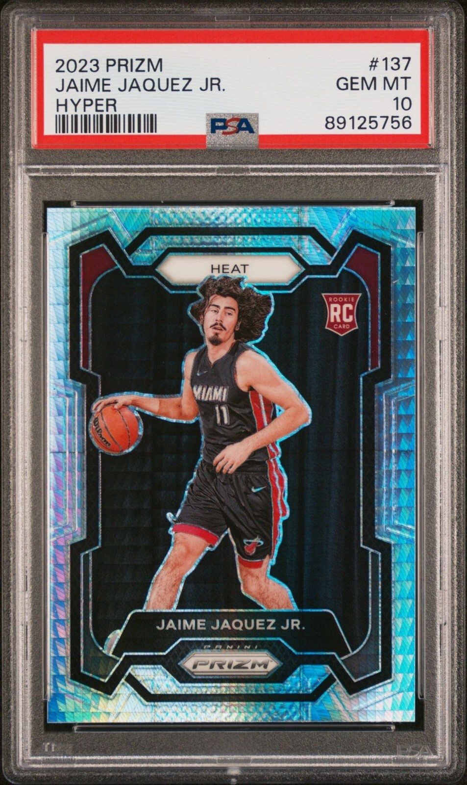 2023 Panini Prizm Jaime Jaquez Jr. Hyper #137 Rookie RC PSA 10 Gem Mint Heat