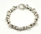 Vintage Sterling Silver 925 Circle Link Bracelet 7"