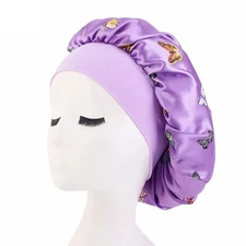 silk night sleep cap hair bonnet women Purple, Lightweight , Comfortable
