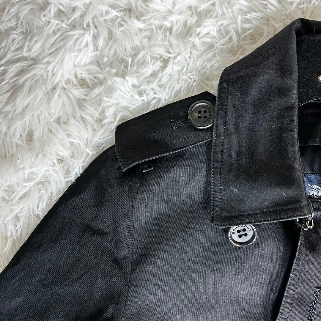 Burberry London Trench Coat Black With Nova Check Pattern Size 34 For Women thumbnail 21