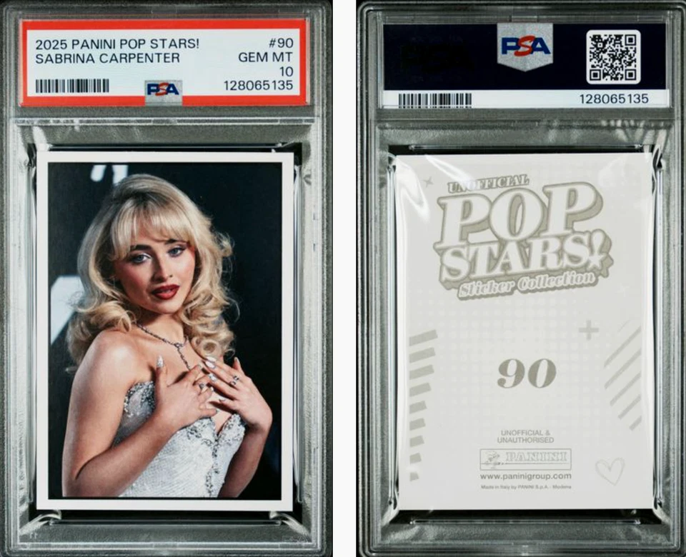 Sabrina Carpenter 2025 Panini Pop Stars! Stickers #90 RC Rookie PSA 10 Gem Mint - Image 3 of 3