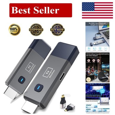 Portable Wireless HDMI Extender 328ft - 4K Decoding, 1080P Output, Plug & Play