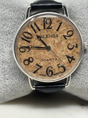 Pre-Owned Walensa Women's Cork Dial Buckle Band Analog Watch, New Battery