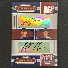 Justin Verlander Jeff Niemann Tony Pena Ubaldo Jimenez Autograph 2005 159 Quads