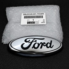 Ford 9 Inch Chrome Silver Oval Emblem Pair Front Grille Rear Tailgate Logo 04-16