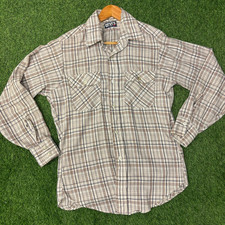 Vintage 1970s Levi  s "White Tab" Flannel Shirt Size Medium Cowboy Midwest