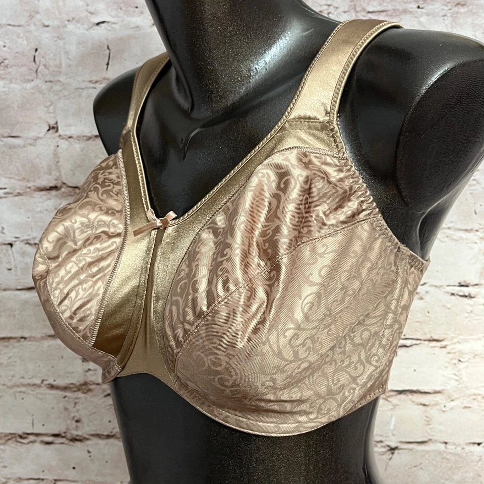 Sujetador con aros Bali 34DDD satinado minimizador satinado cobertura completa dorado Foto 3 de 4