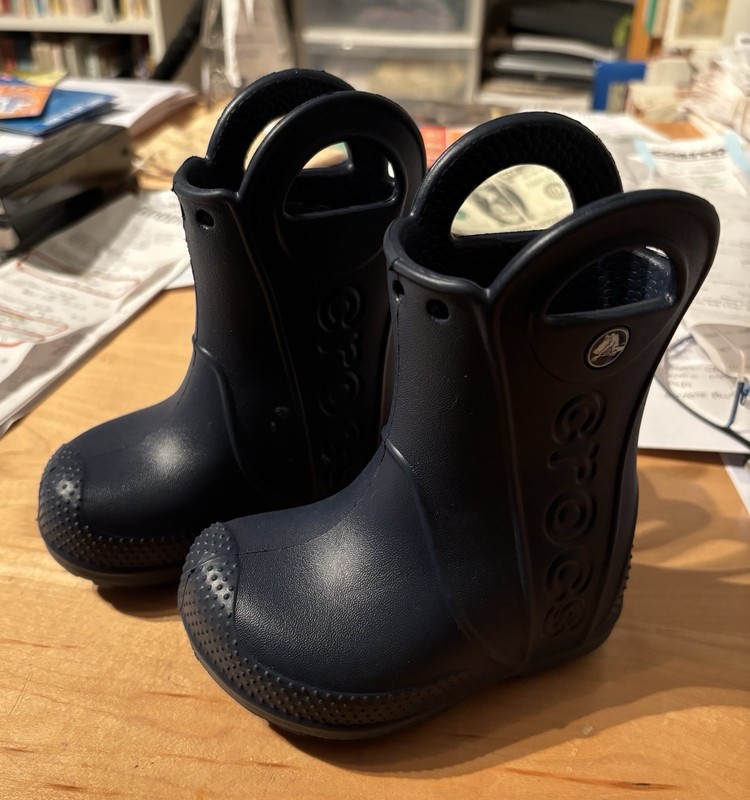 CROCS Blue Boots - Size C4 Toddler - Excellent Condition