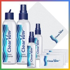 Lens Cleaner Kit 8oz 2oz 4 Bottles 4 Microfiber Cloths Eyeglass Screen Camera VR