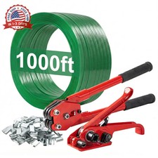 Pallet Banding Strapping Kit, Packaging with Green 5/8" x 1000 Ft PET Strap 14