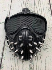 Punk Rivet Half Face Mask for Halloween Party Devil Cosplay Masquerade Costume