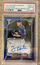 2024 Bowman Chrome JACK LEITER Rookie Auto Blue Refractor CRA-JLE 061/150 PSA 10