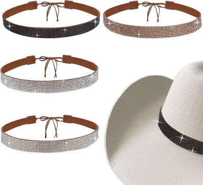 5679 4 Styles Rhinestone Cowboy Hat Bands Bling Panama Fedora Ethnic Cowboy 4 Styles Rhinestone Cowboy Hat Bands Bling Panama Fedora  main image 3
