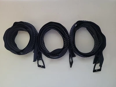 3 Riri Swiss Zippers 29-1/4" Teeth Long Heavy Duty Blue # 76 HEAD - Image 1 of 4