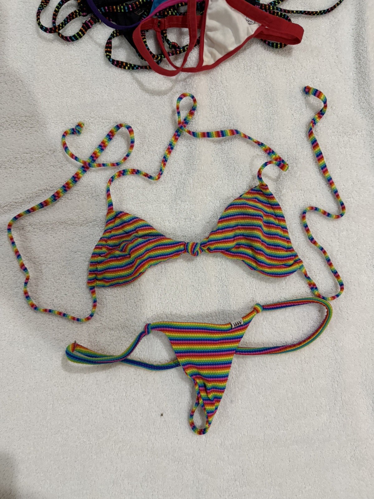 Wicked Weasel Rainbow Medium Bikini String Back C… - image 1