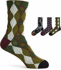 Women  S Cute Vintage Floral Crew Socks 3-Pack for Daily Wear, Original Artist De