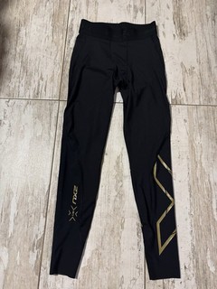 2XU MCS Compression Tights Mens M Black Gold Running Gym Training