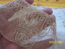 Dentelle Mécanique Ancienne - Tissu Vintage - 65 Cm X 114 Cm - Réf A453 - Origine France - Occasion