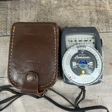 Vintage Gossen Super Pilot Light Meter Brown Leather Case Lunasix