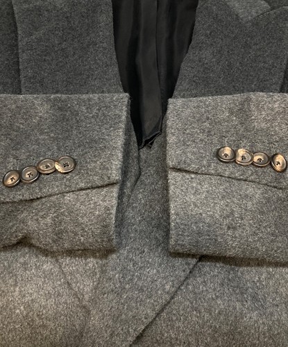 LARDINI Wool Chesterfield Coat Size: M Gray JD23183AQ Men - Picture 4 of 4